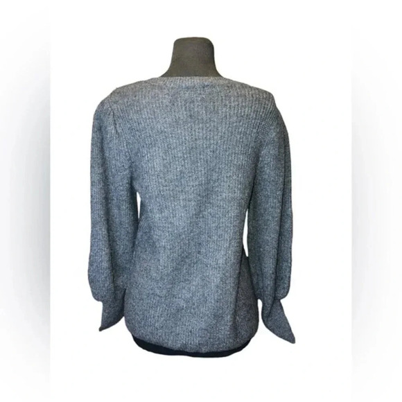 1. State Sweater Crewneck Ballon sleevees 1X plus size Heather Grey - Picture 5 of 6